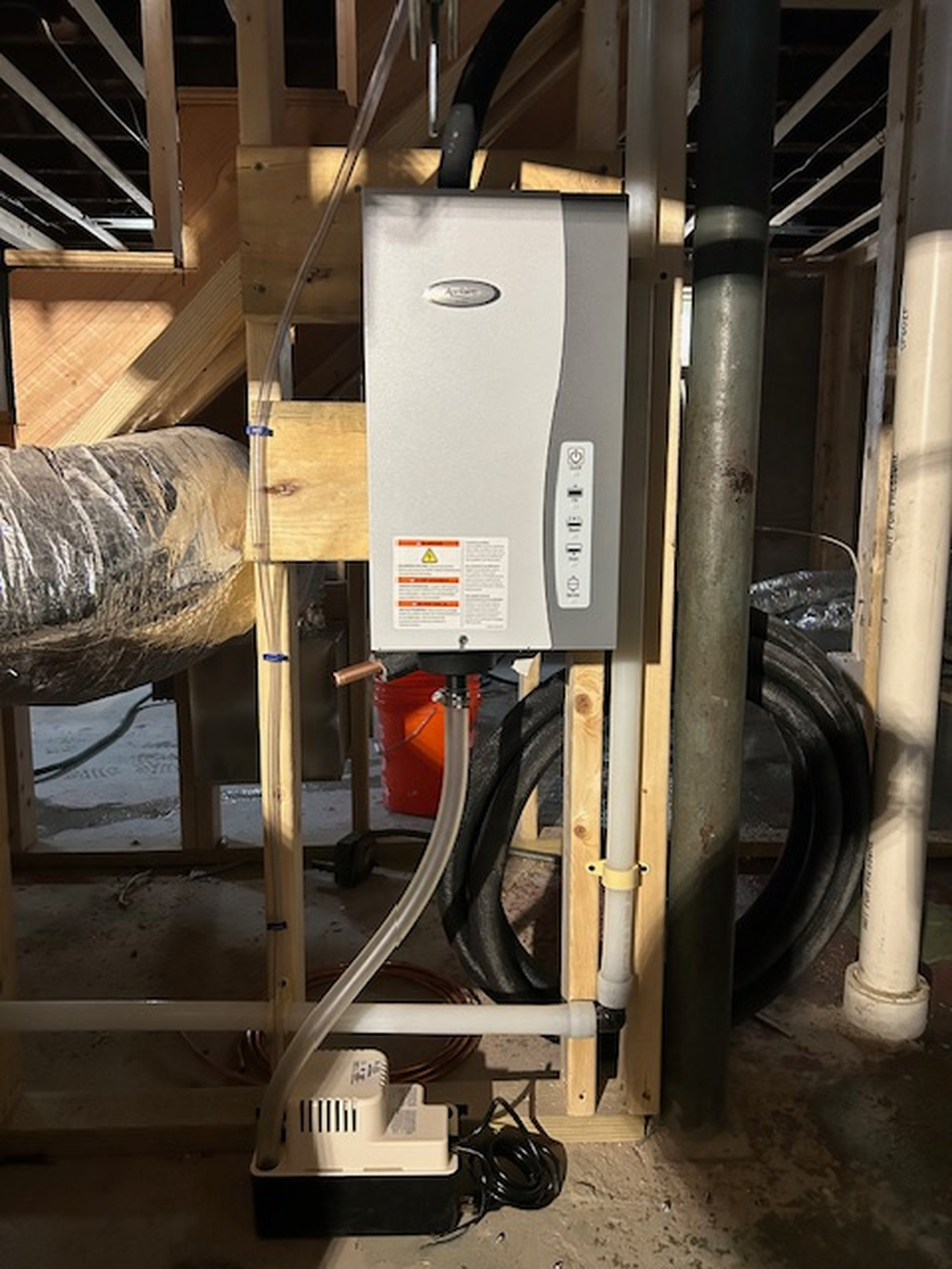 Aprilaire whole-home humidifier installed by Fong & Sullivan