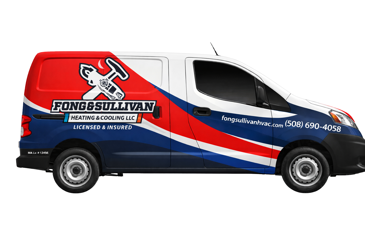 Fong & Sullivan Heating & Cooling service van serving North Attleborough MA